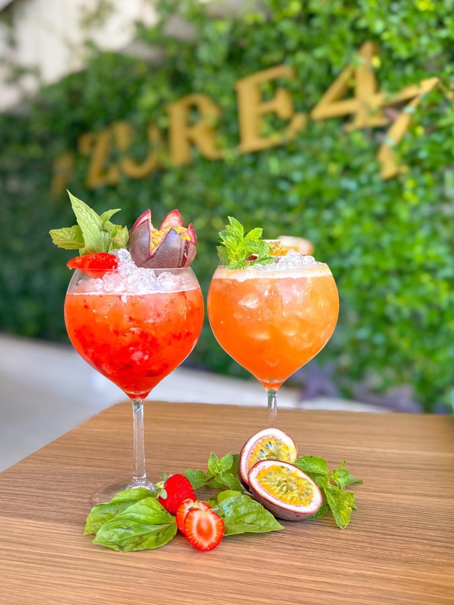 Amarande (Adults Only) Hotel Ayia Napa Bagian luar foto A strawberry bellini (left) and a bellini with passionfruit